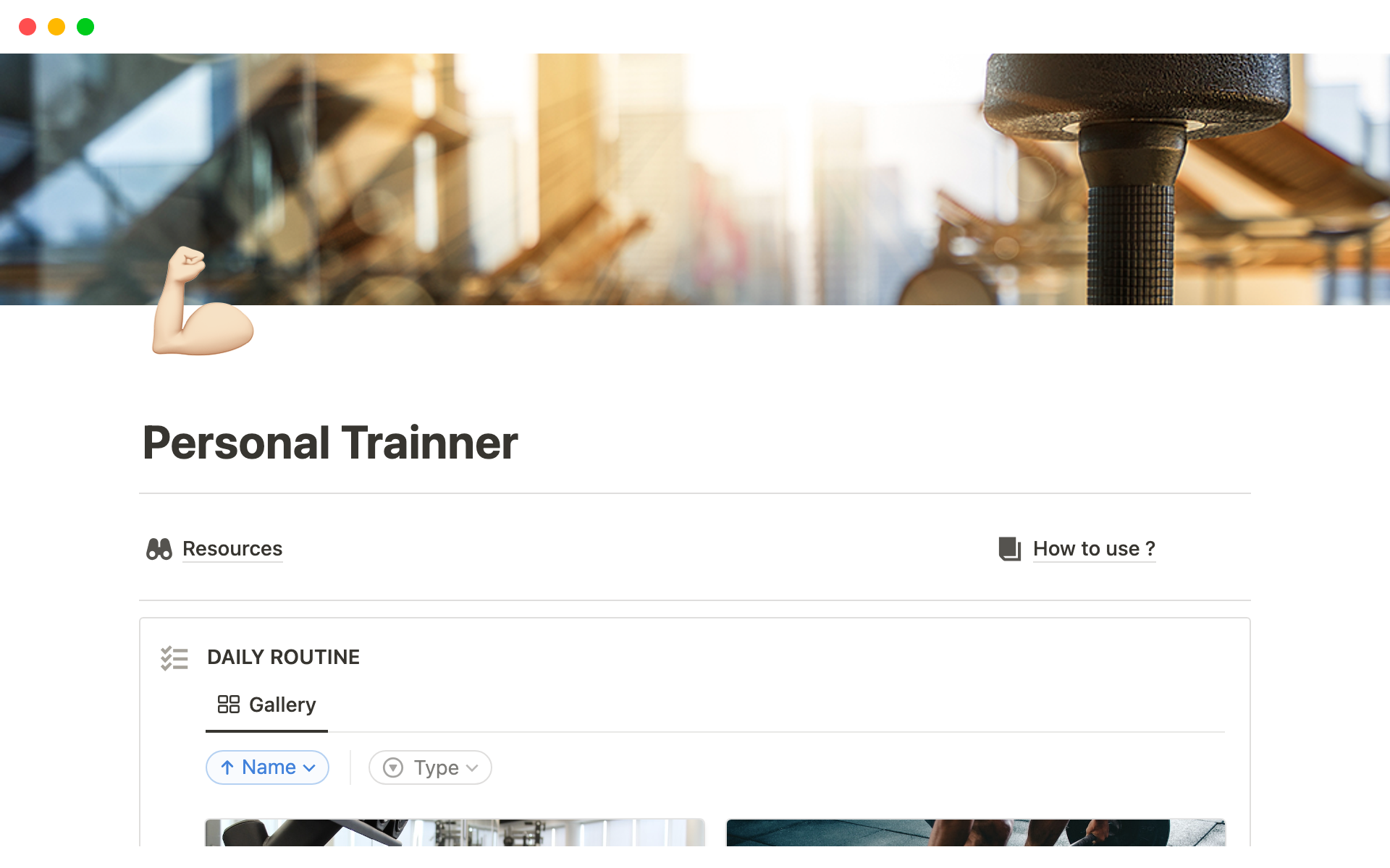 En forhåndsvisning av mal for Personal Trainer | 150+ exercises resources