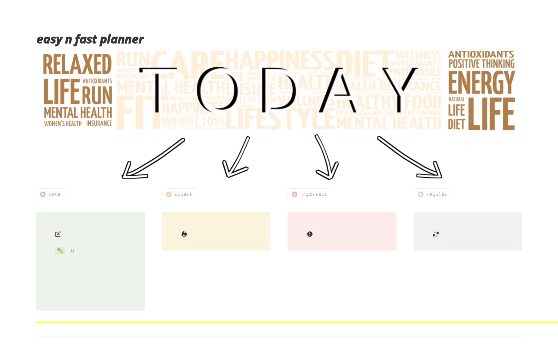 A template preview for easy n fast planner