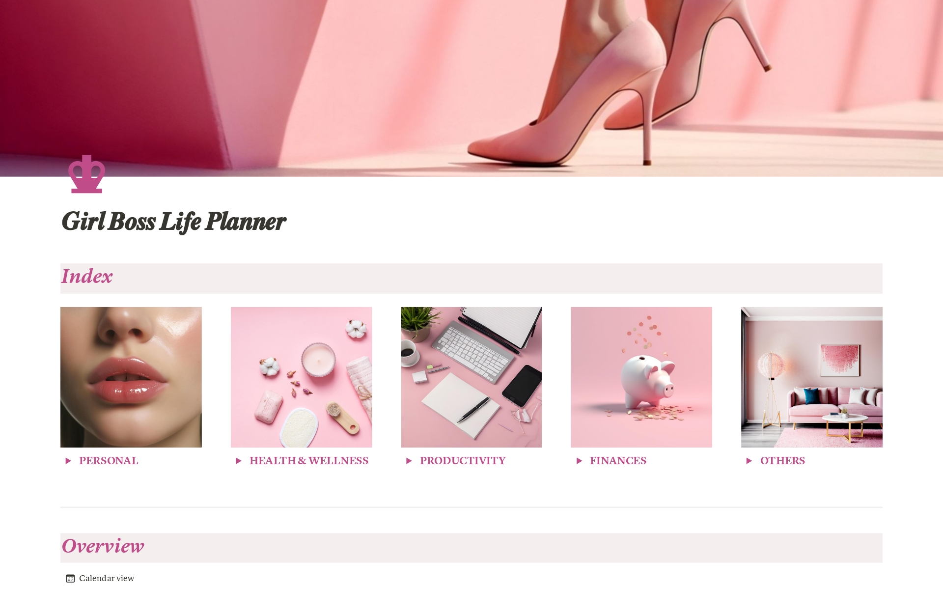 A template preview for Girl Boss Life Planner