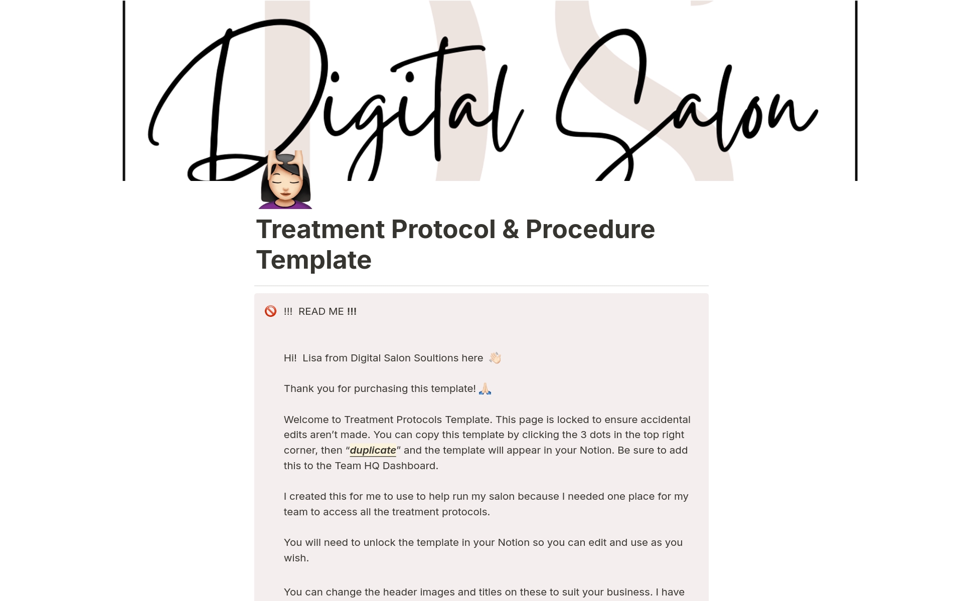 En förhandsgranskning av mallen för Treatment Protocol & Procedure Template