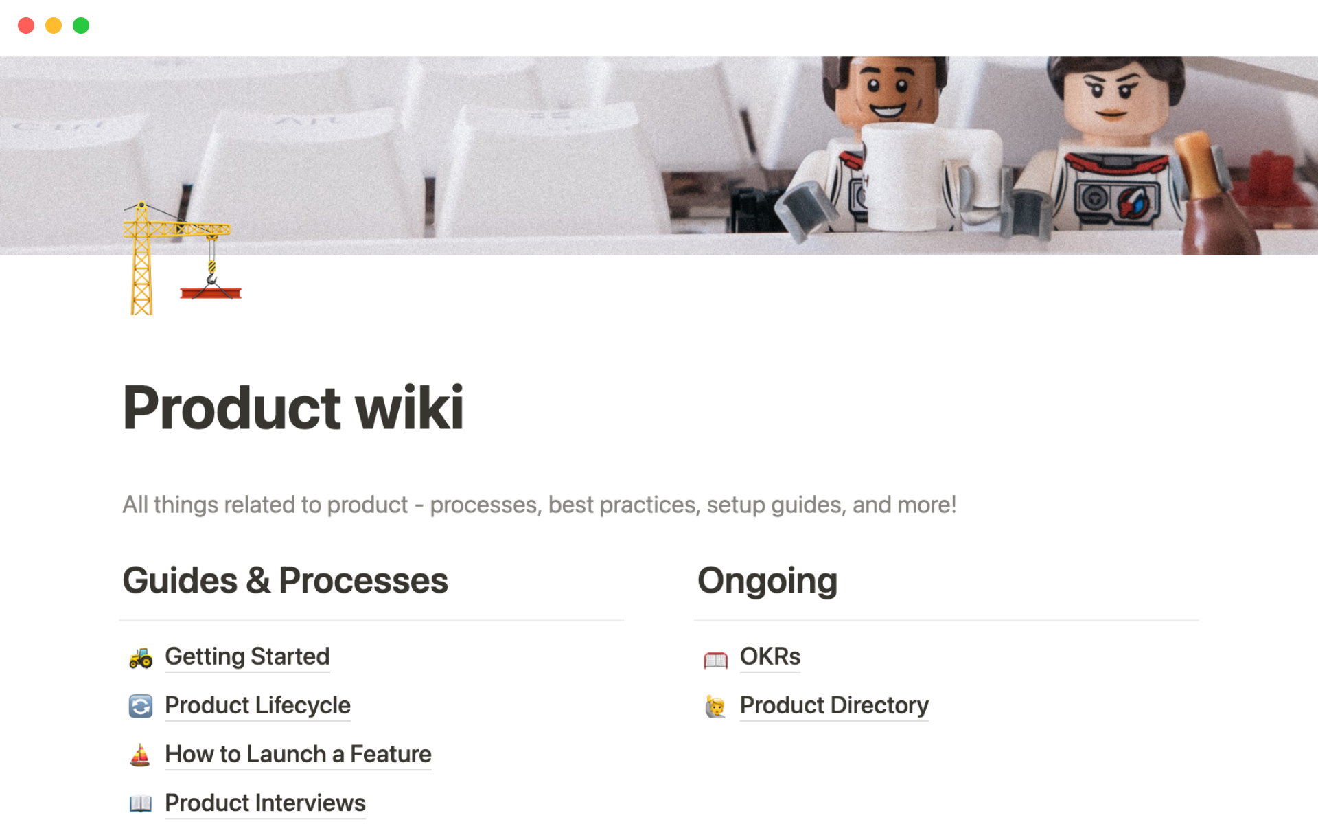 En forhåndsvisning av mal for Basic Product Wiki
