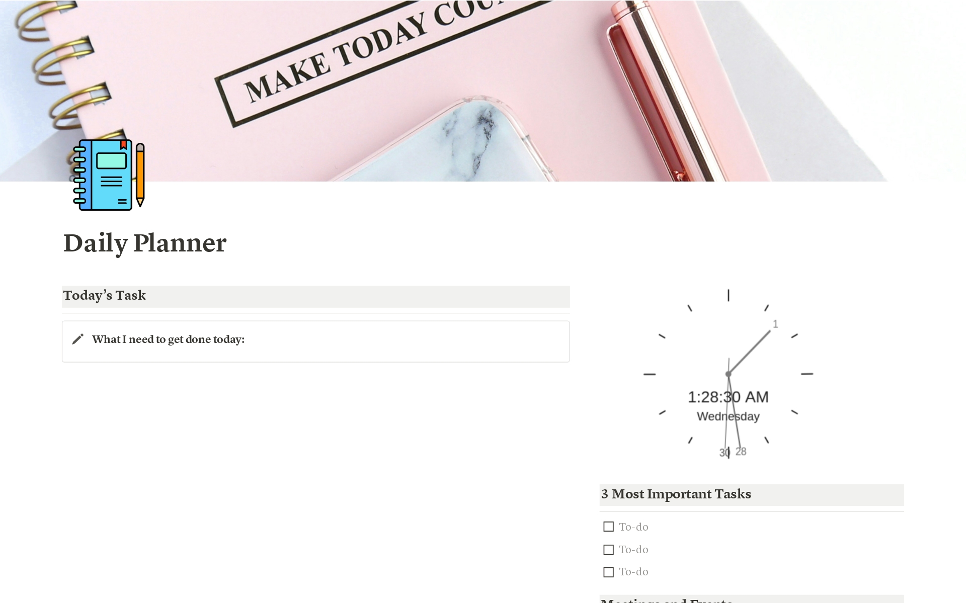  "Your Daily Productivity Planner"—the best tool for arranging, setting priorities, and handling your day with ease.
