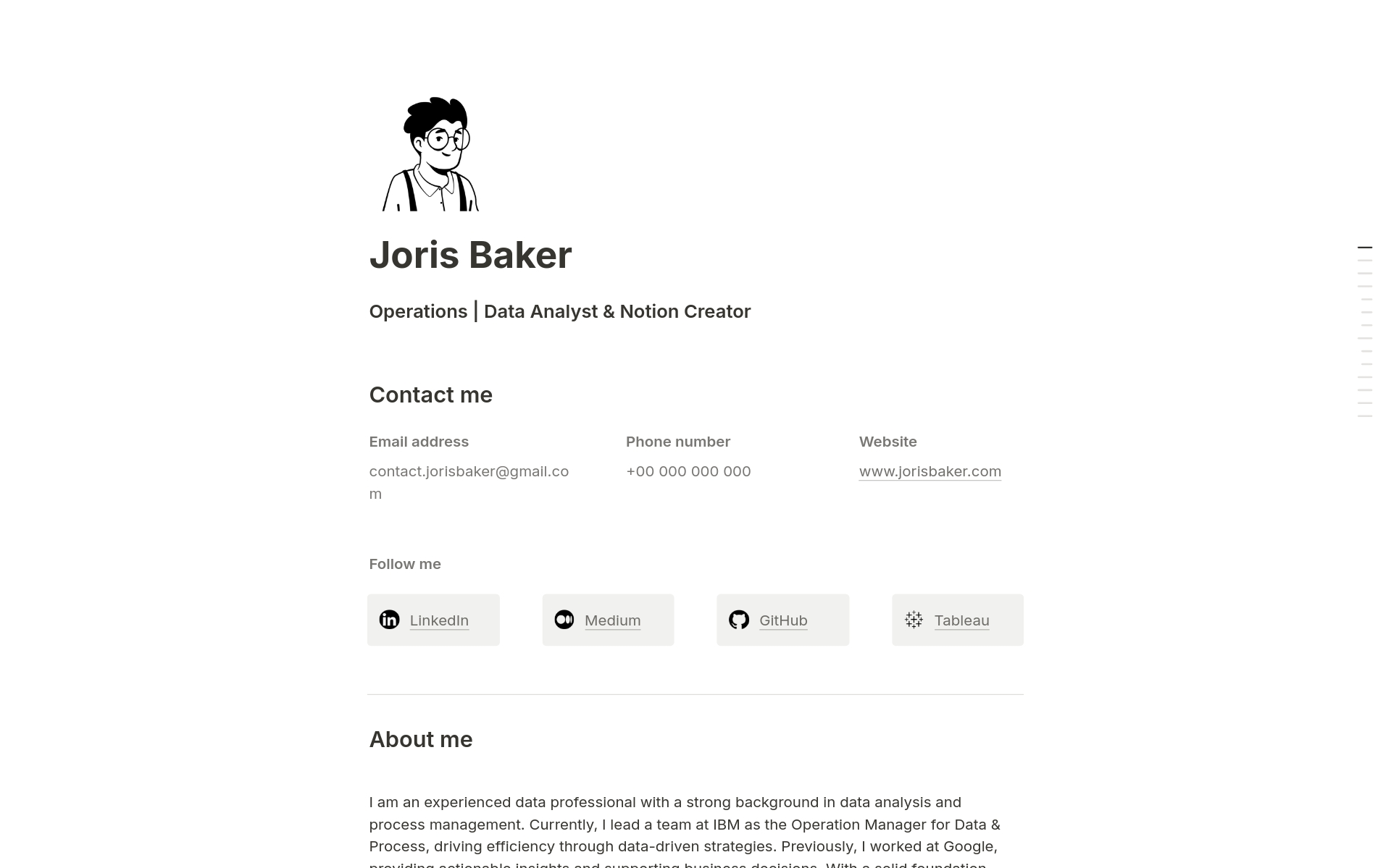 A template preview for Resume / CV