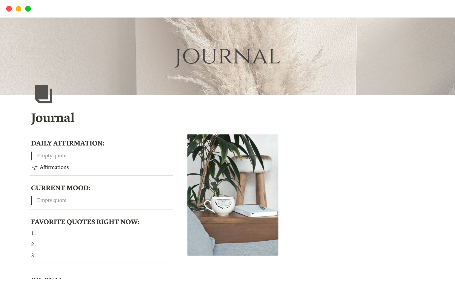 This journal template gives you many templates to duplicate any time you want to journal.