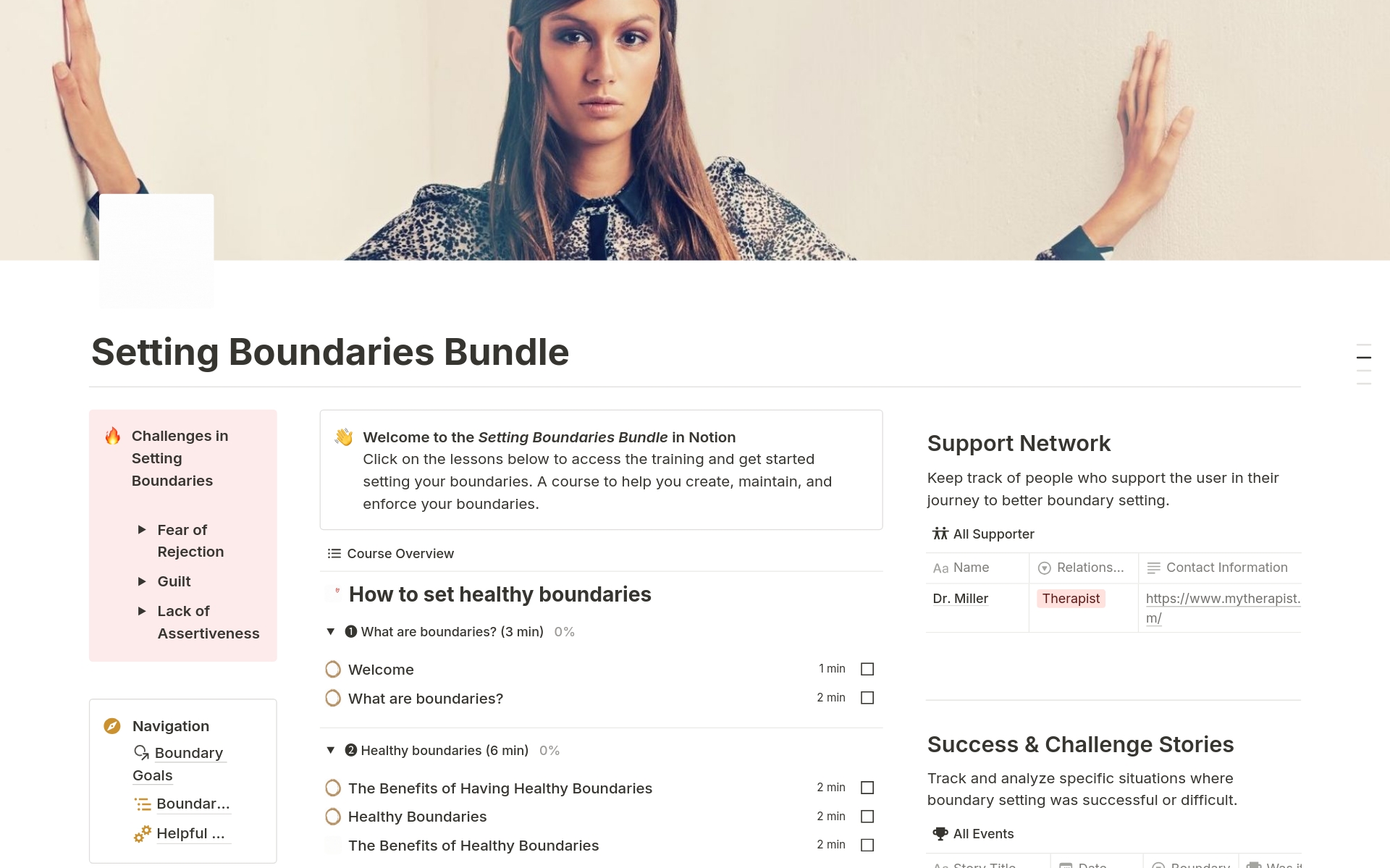 A template preview for Setting Boundaries Bundle