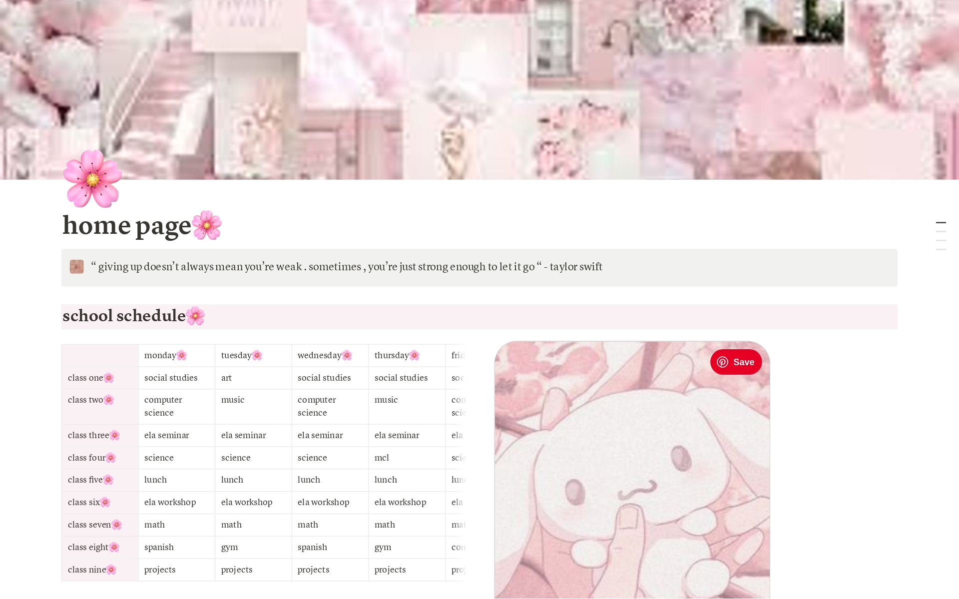 this is an aesthetic pink home page for free!