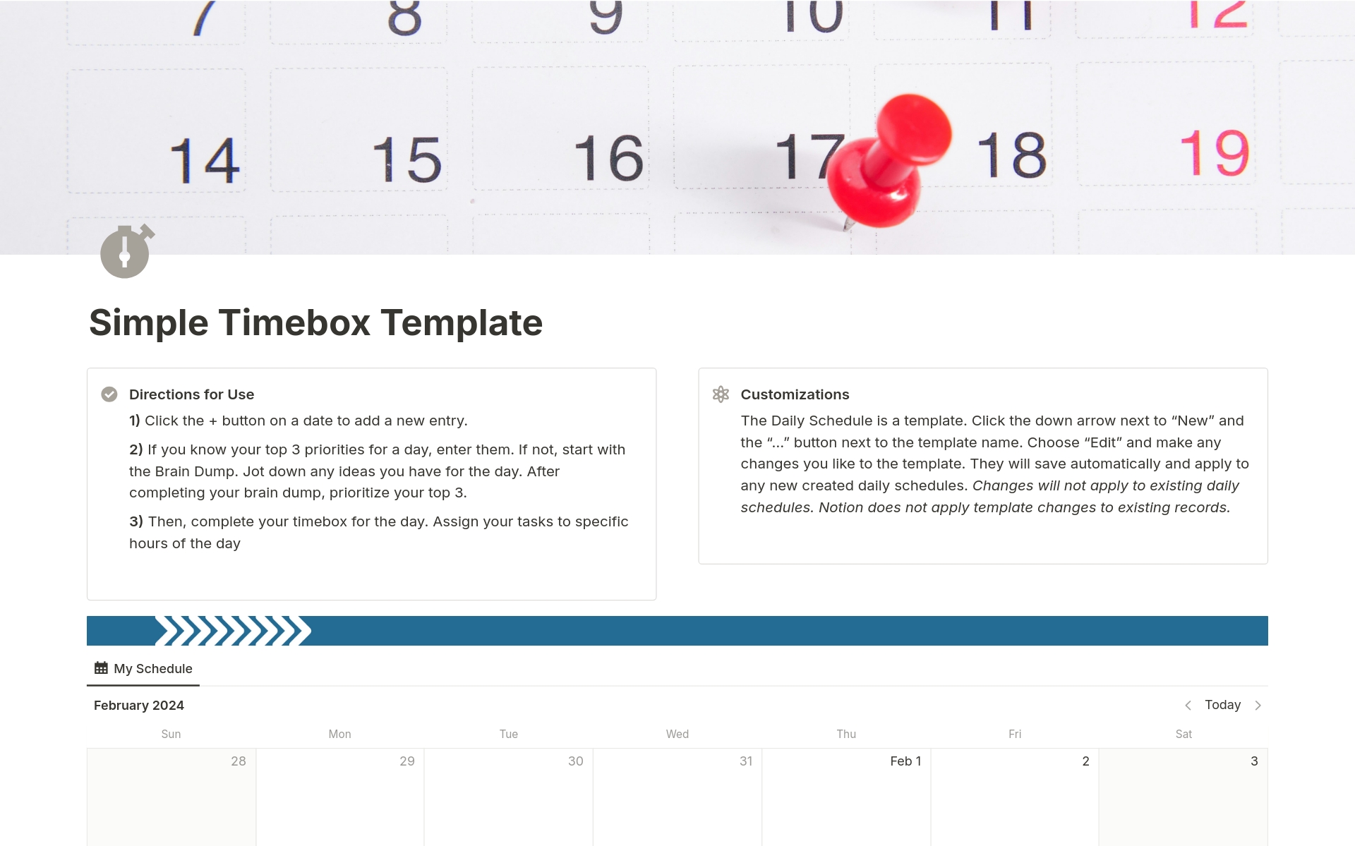 Timeboxing is the most effective time management technique. This no-frills, simple template will help you schedule each day, without distractions. So you can get busy doing instead of planning. 