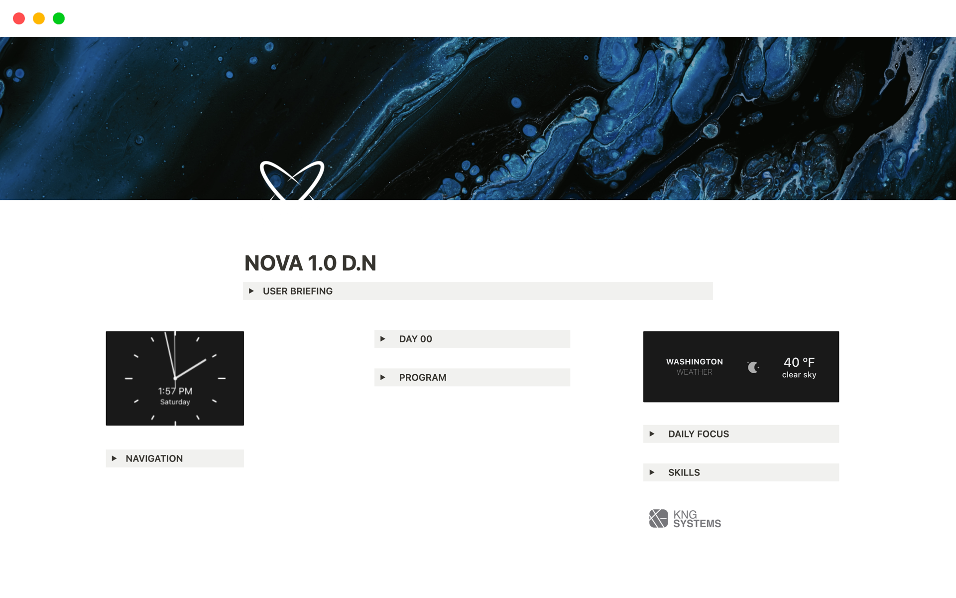 Eine Vorlagenvorschau für Nova1.0