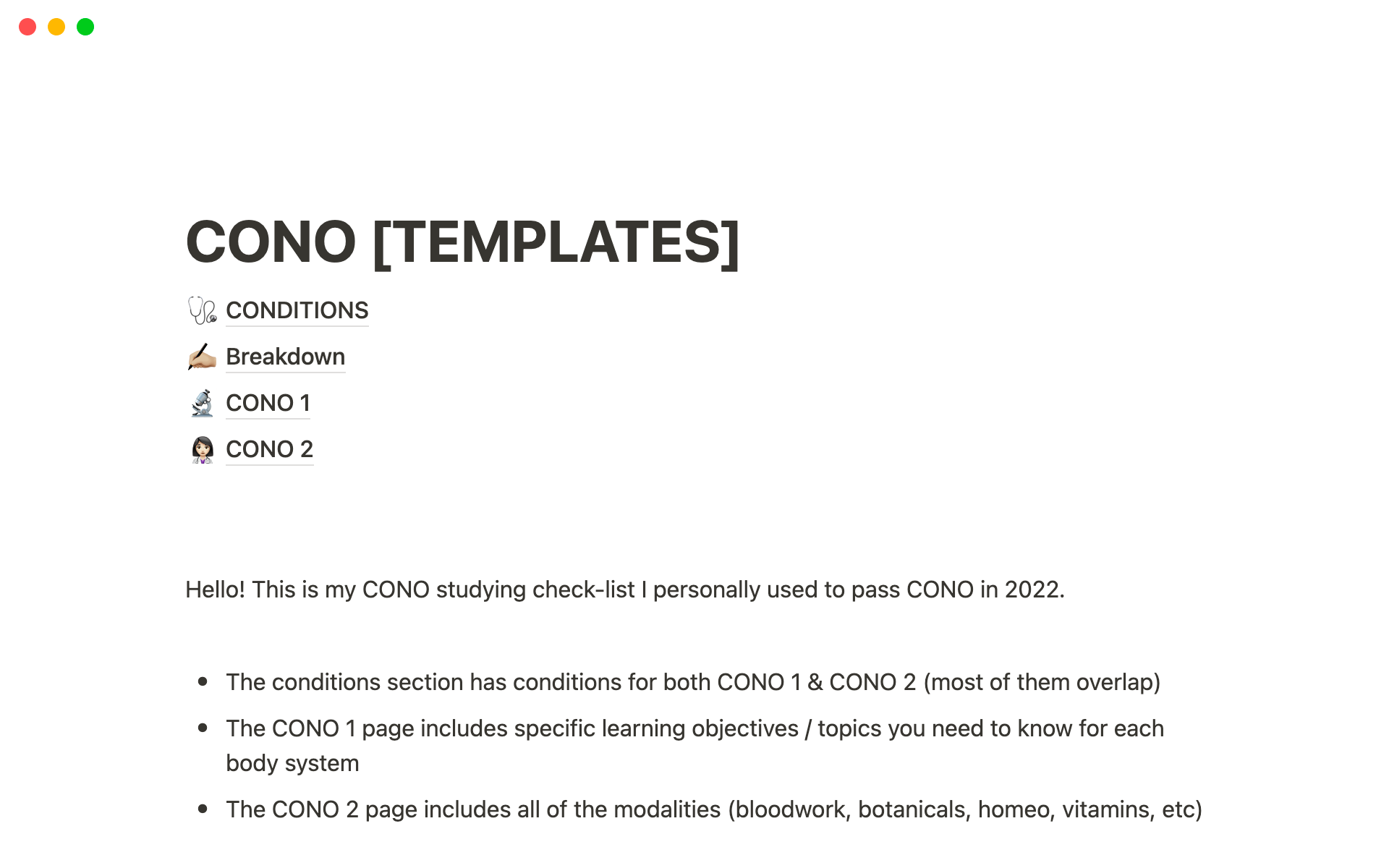 Help stay organized and on track for CONO exams