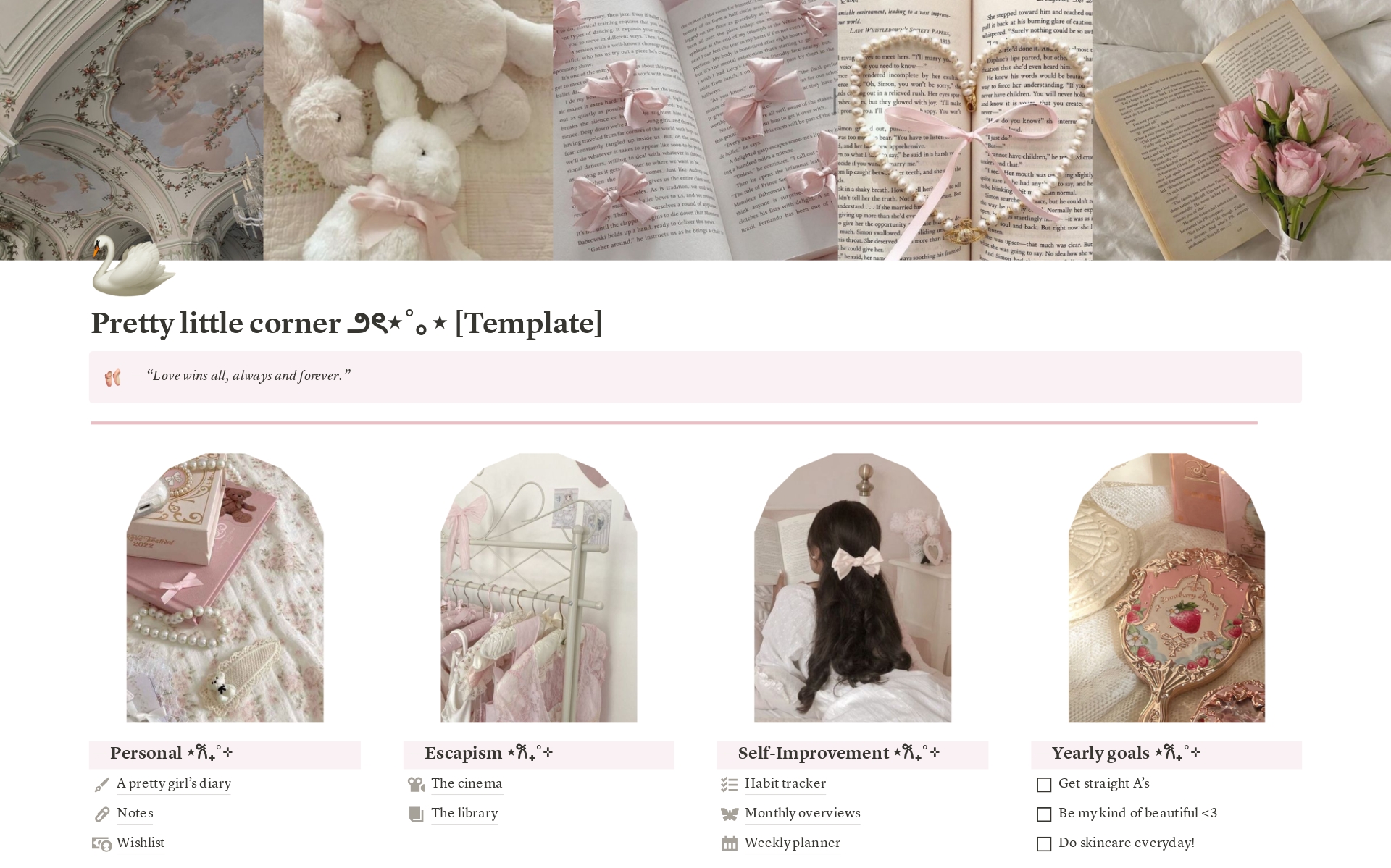 A template preview for Pink coquette homepage