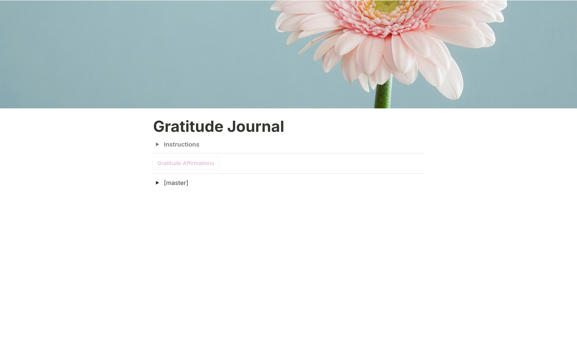En forhåndsvisning av mal for Gratitude Journal