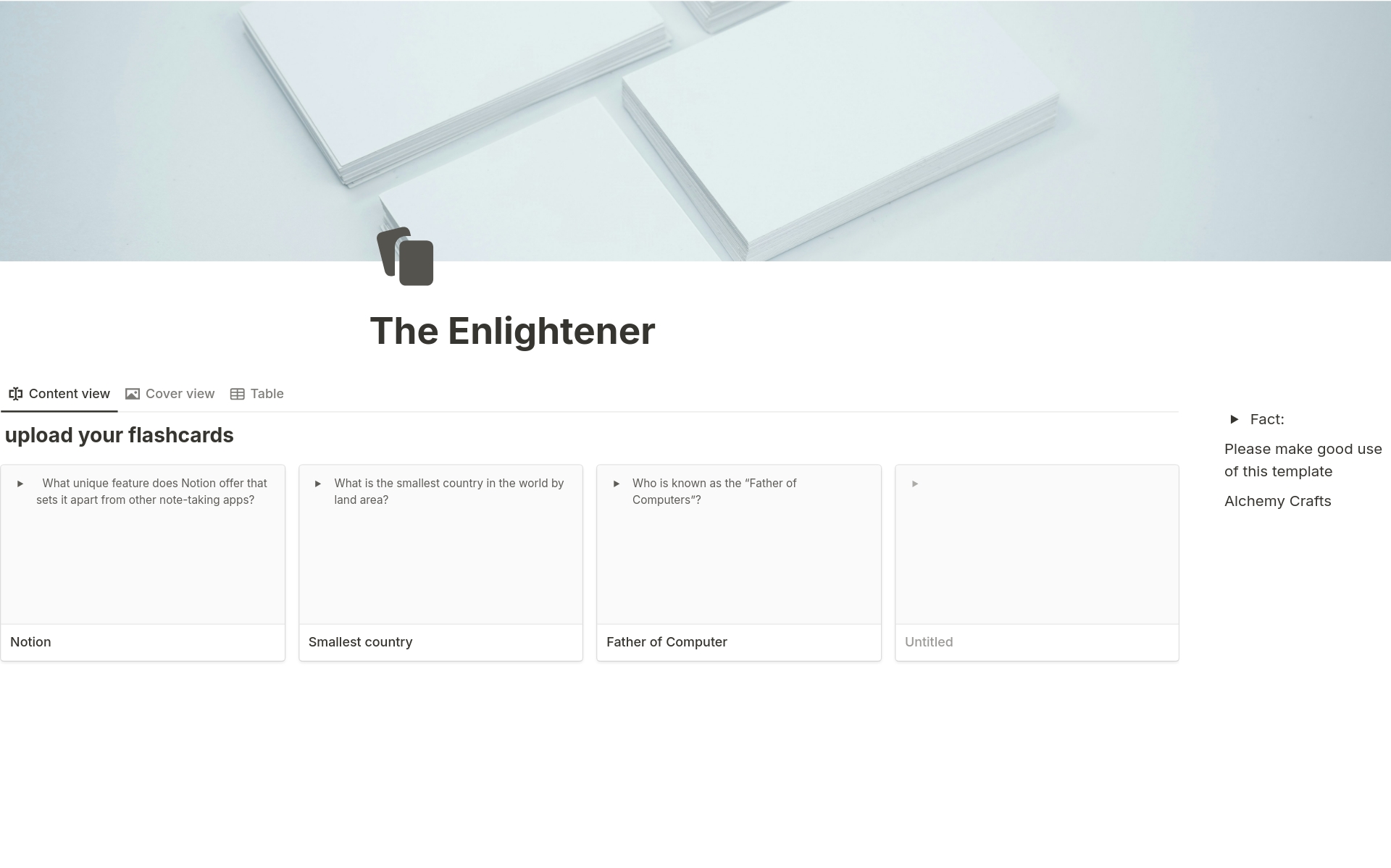 Unveil the power of knowledge with “The Enlightener,” a flashcard template designed to illuminate your learning path.