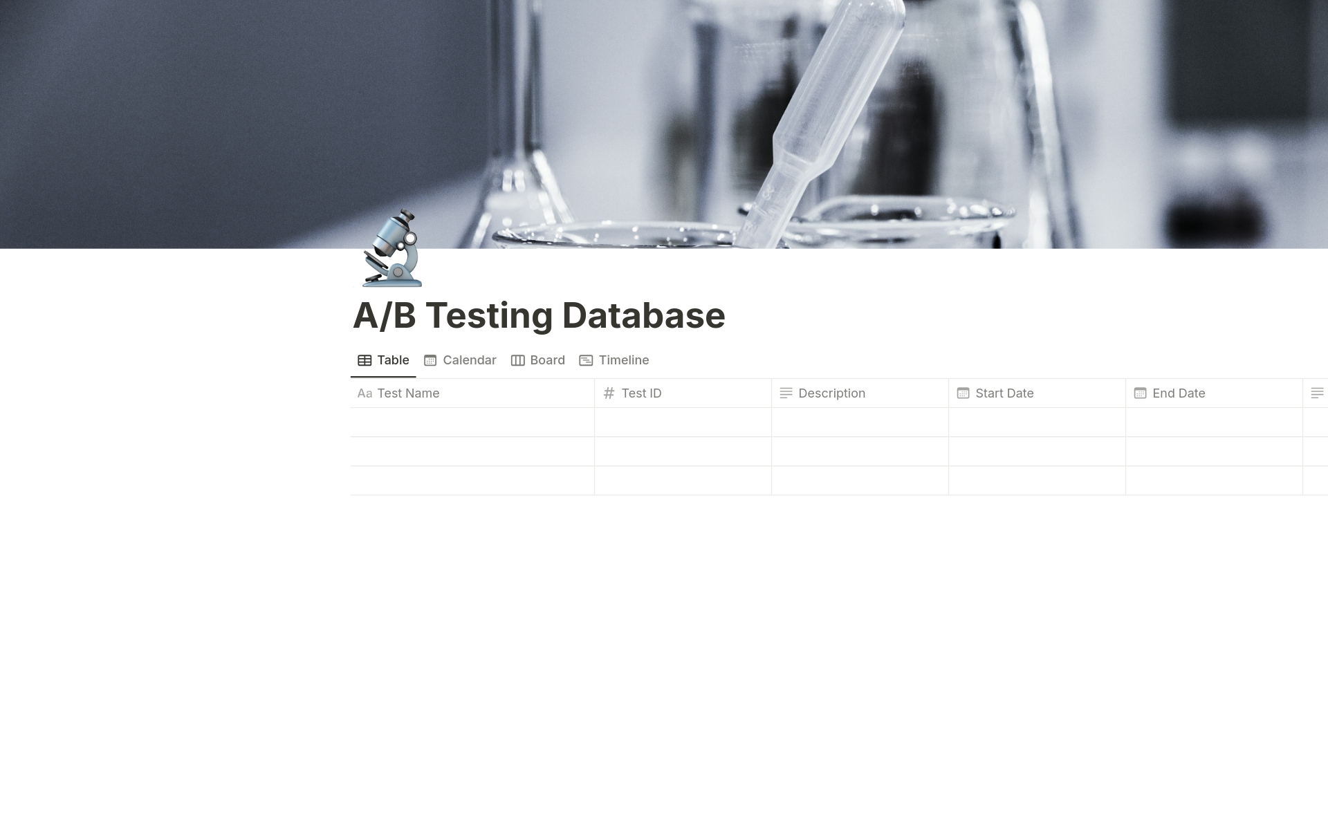 A template preview for A/B Testing