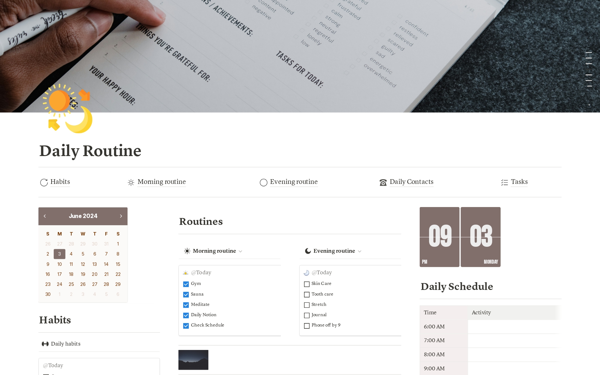 A template preview for Daily Routine Tracking for Real Estate Agents 