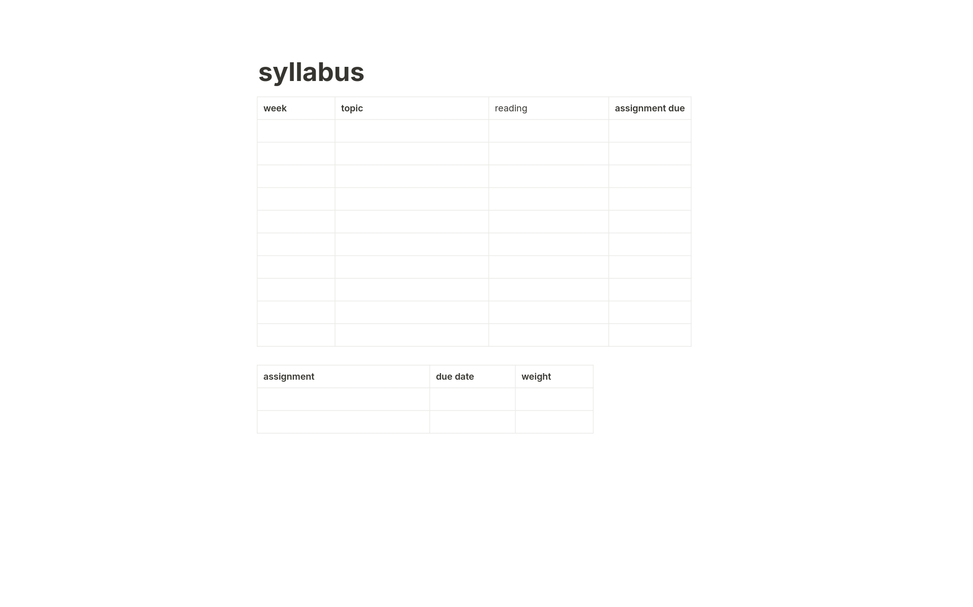 minimalist school organization template