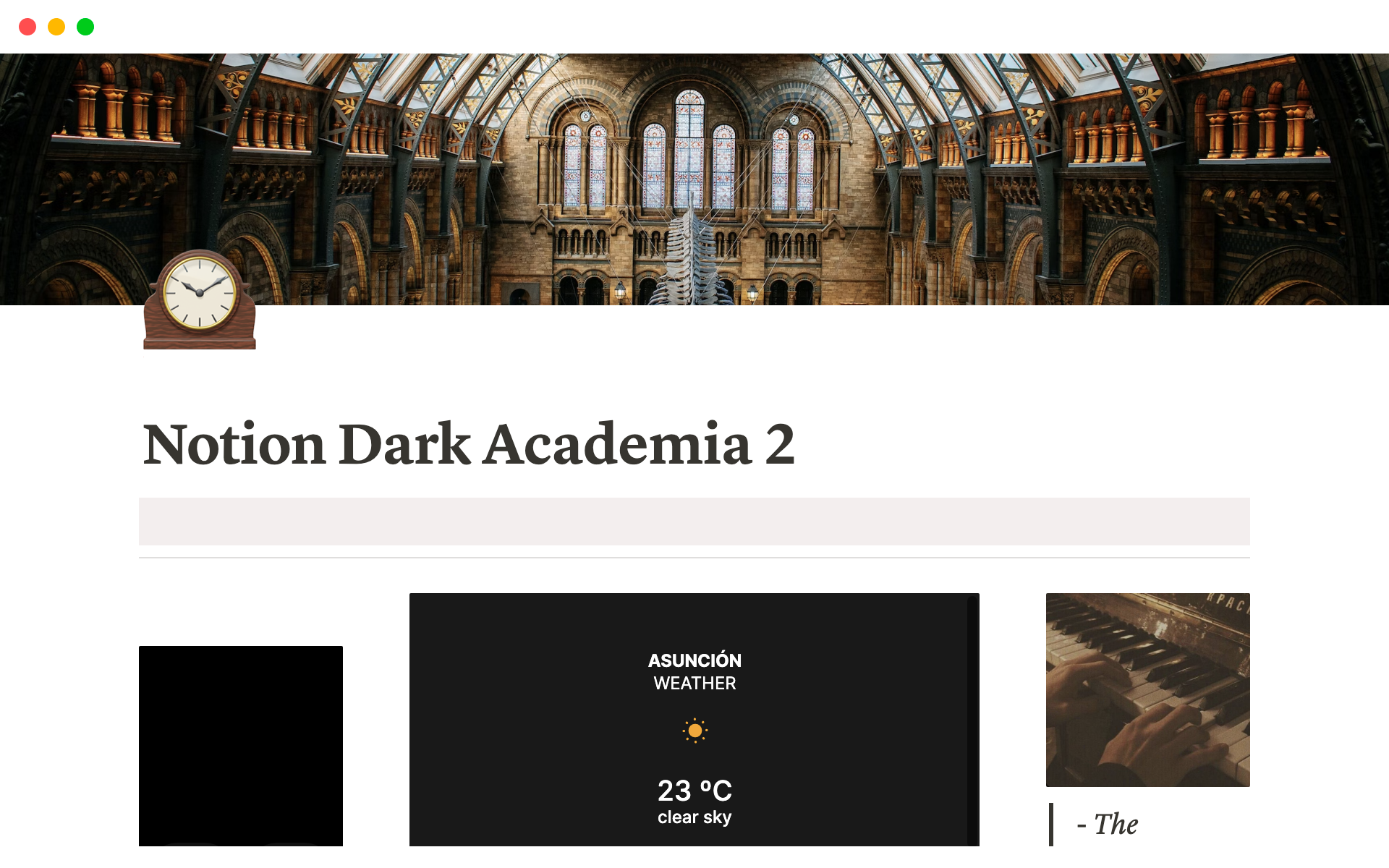 En förhandsgranskning av mallen för Dark Academia 2