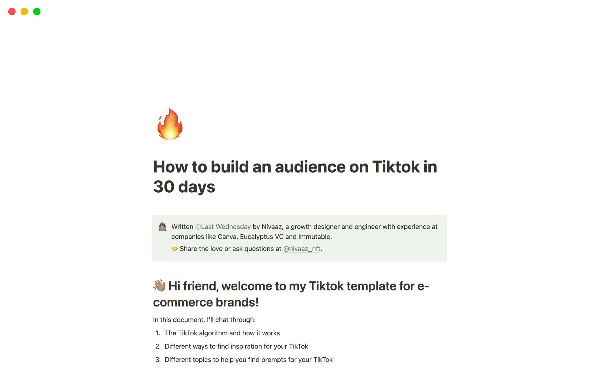 A template preview for The Ultimate Tiktok & Reel Business Planner