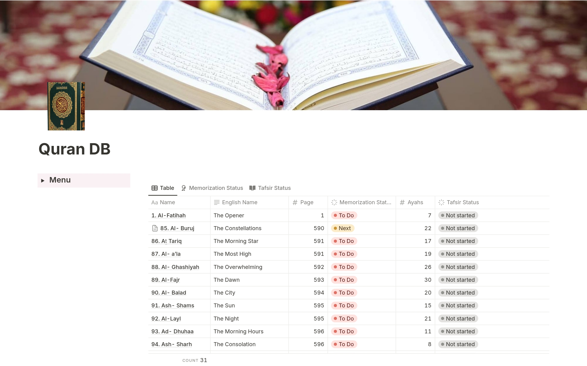 Introducing the 🌙 Ramadan Planner+Tracker 2024, a Notion template that will help you finish the Ramadan with

😌Peace
🤩Clarity
✅Ramadan goals DONE

It’s $79 but I am giving first 50 copies for FREE 💝

🚨 Limited copies only