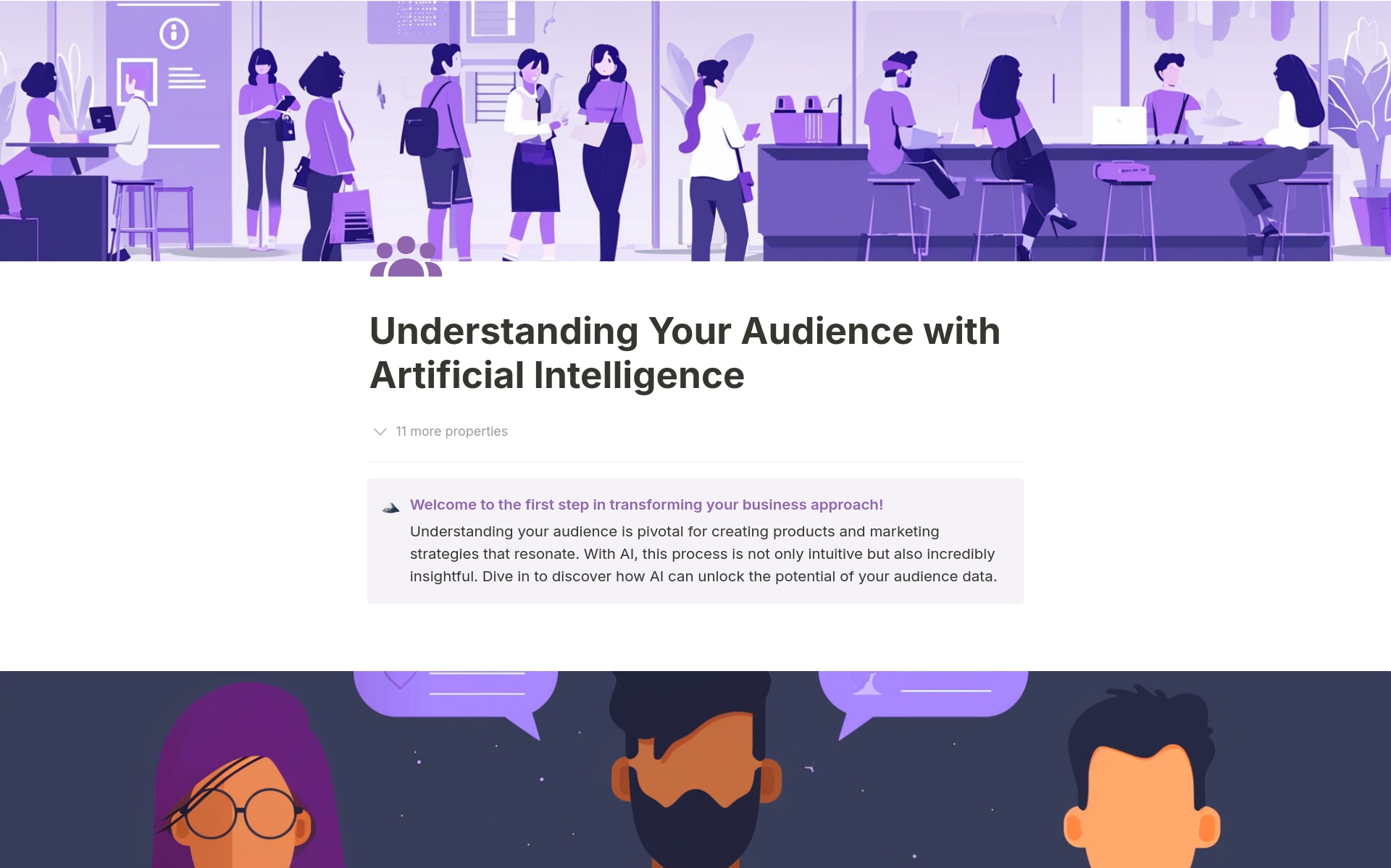 A template preview for 🫂Understanding Your Audience with AI