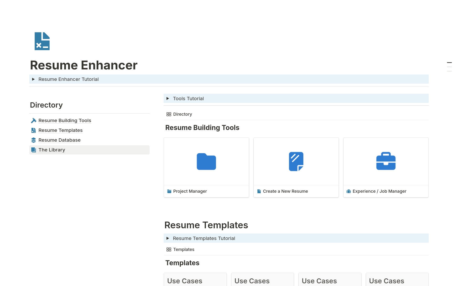 A template preview for Resume Enhancer