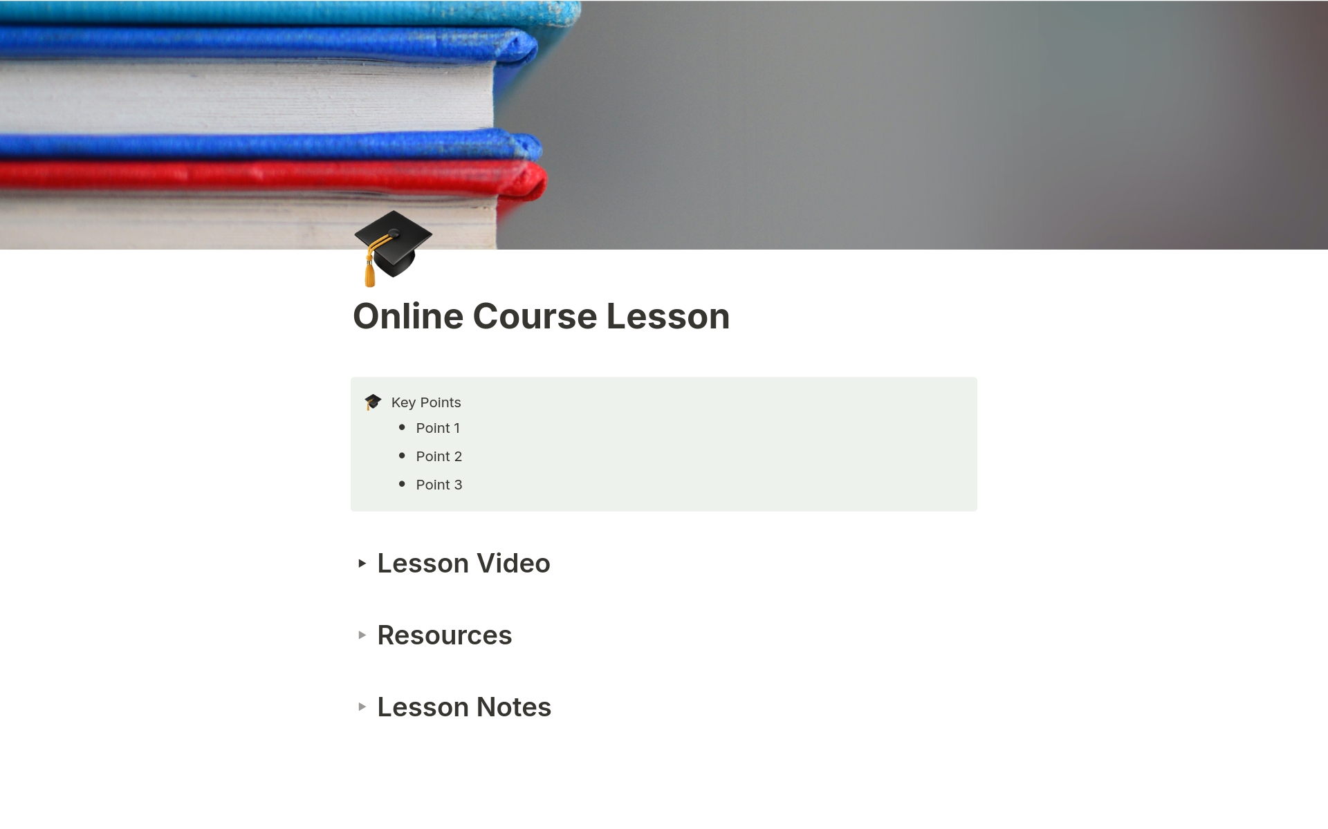 Eine Vorlagenvorschau für Online Course Lesson