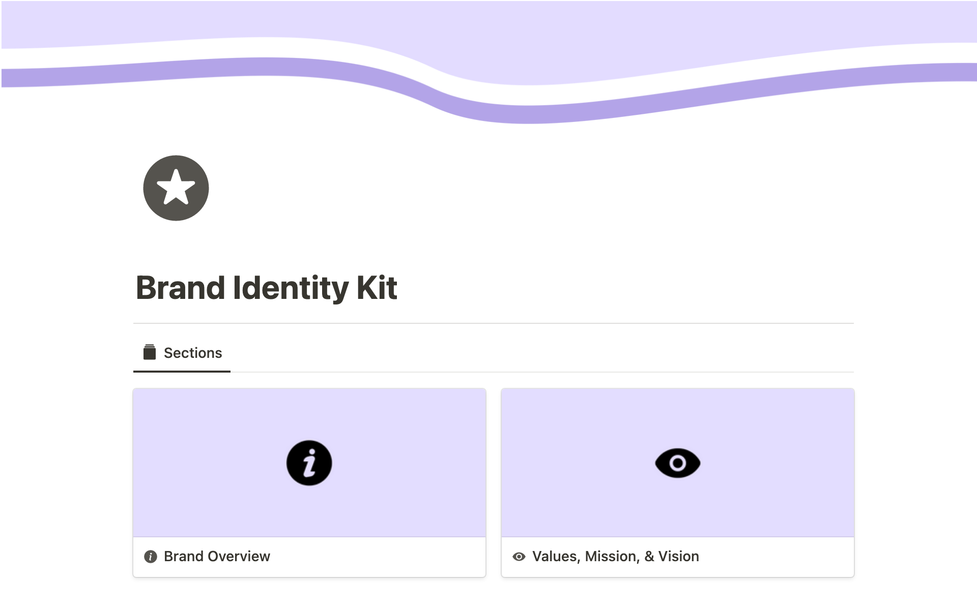 En förhandsgranskning av mallen för Brand Identity Kit