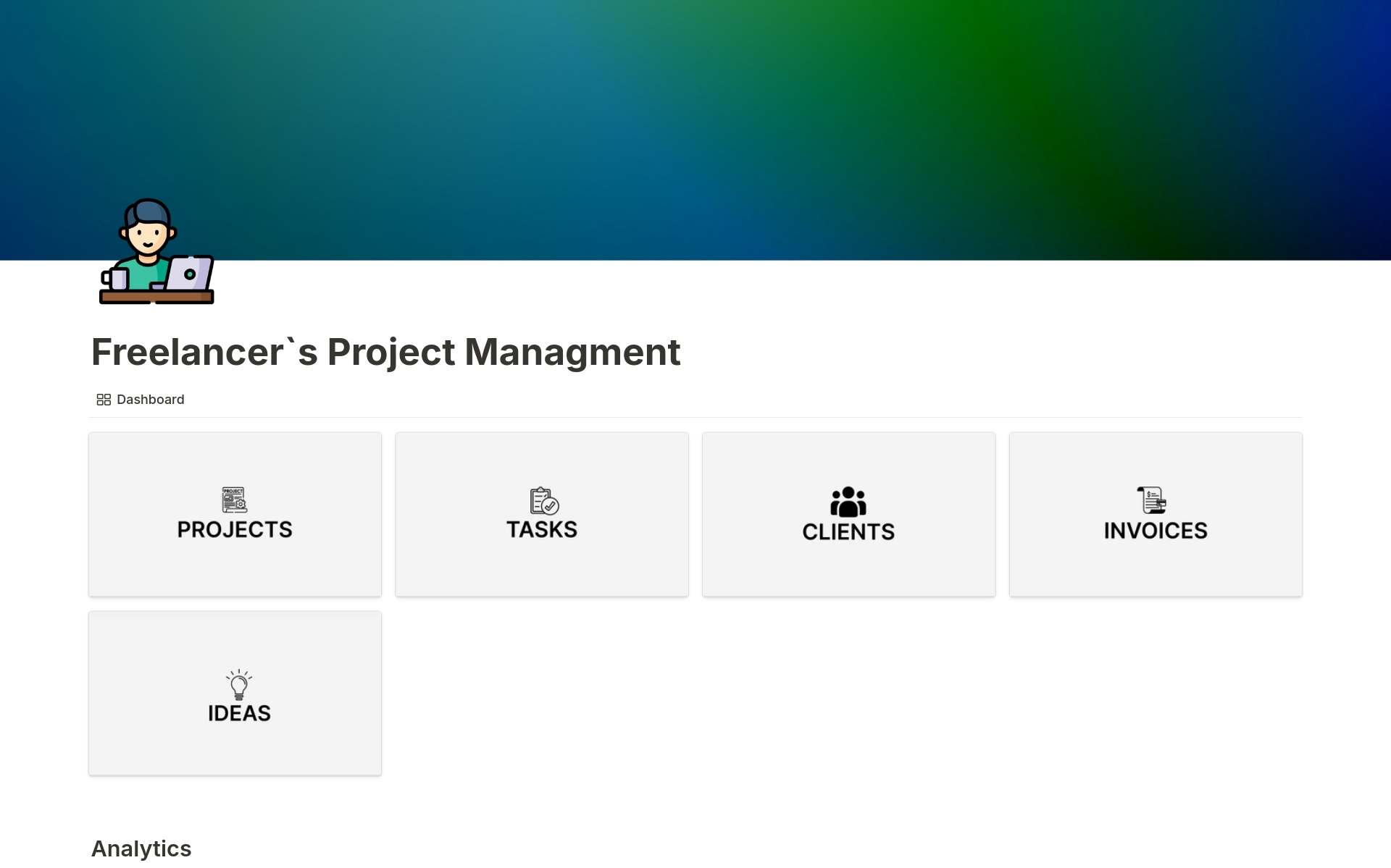 Vista previa de una plantilla para Freelancer`s Project Managment
