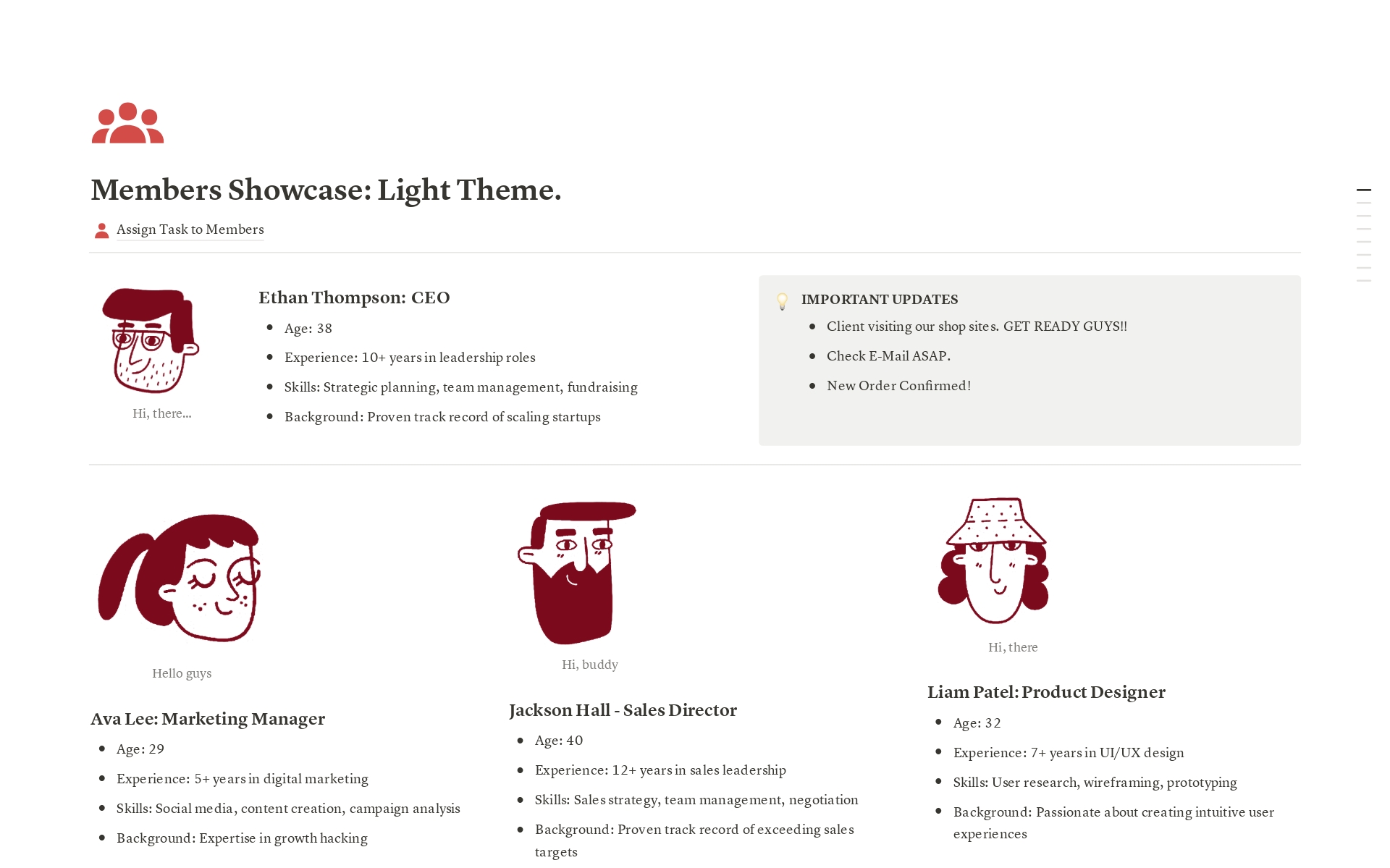 Members Showcase: Light & Dark Modes Template | Notion Marketplace