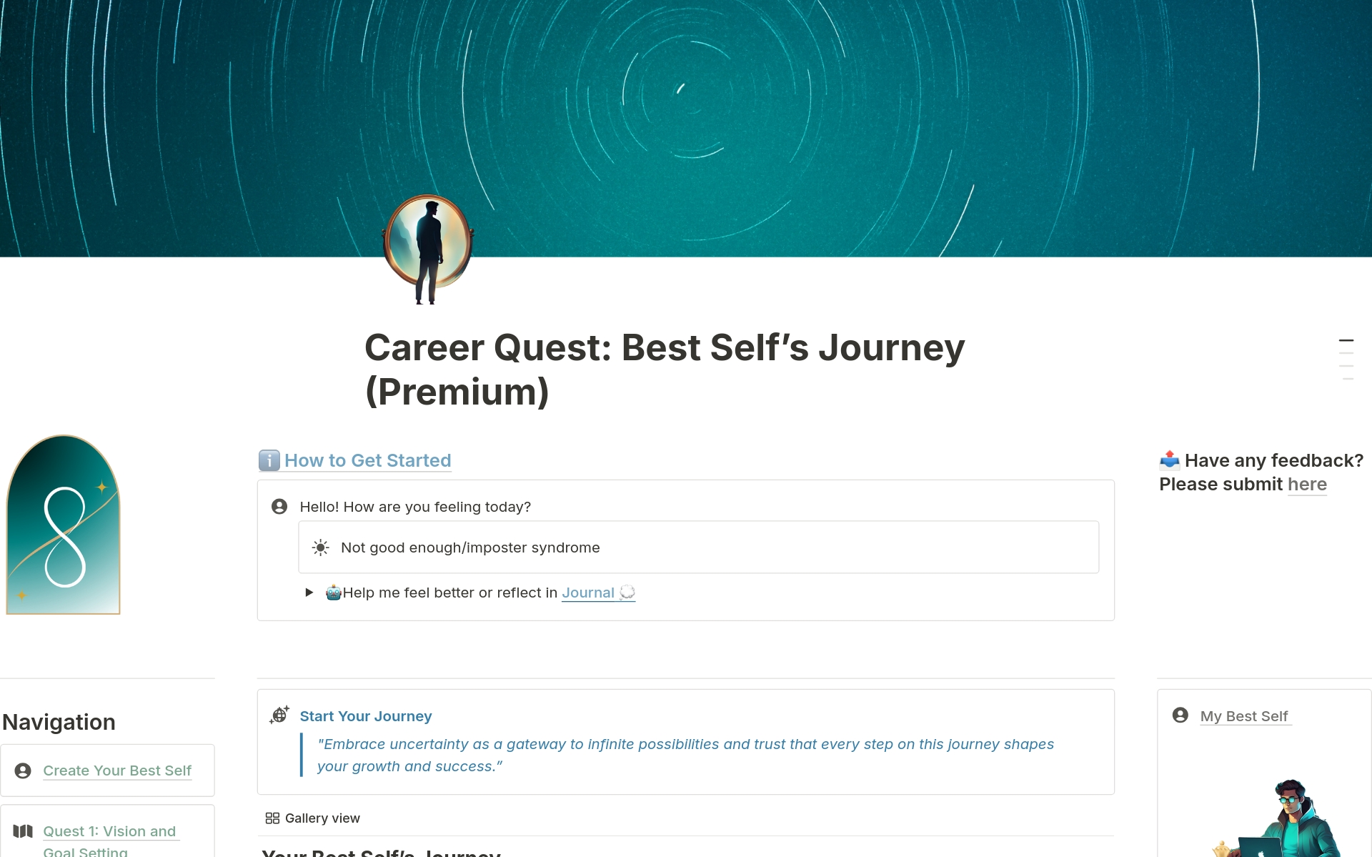 Eine Vorlagenvorschau für Dream Life: Career Quest (Premium)