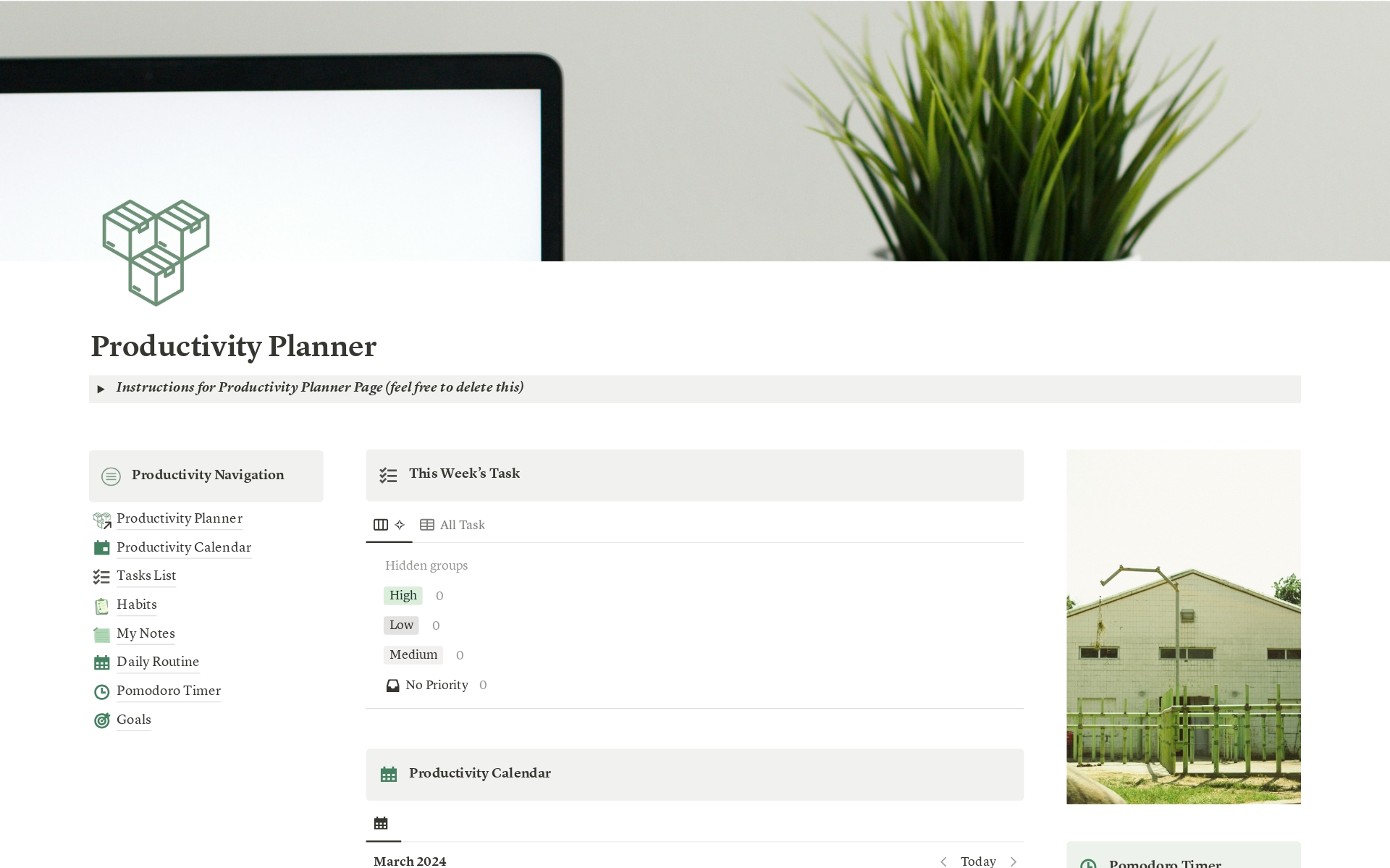 Streamline your productivity with this simple Notion planner. Organize tasks, set goals, track progress, and manage deadlines all in one intuitive and customizable digital workspace.