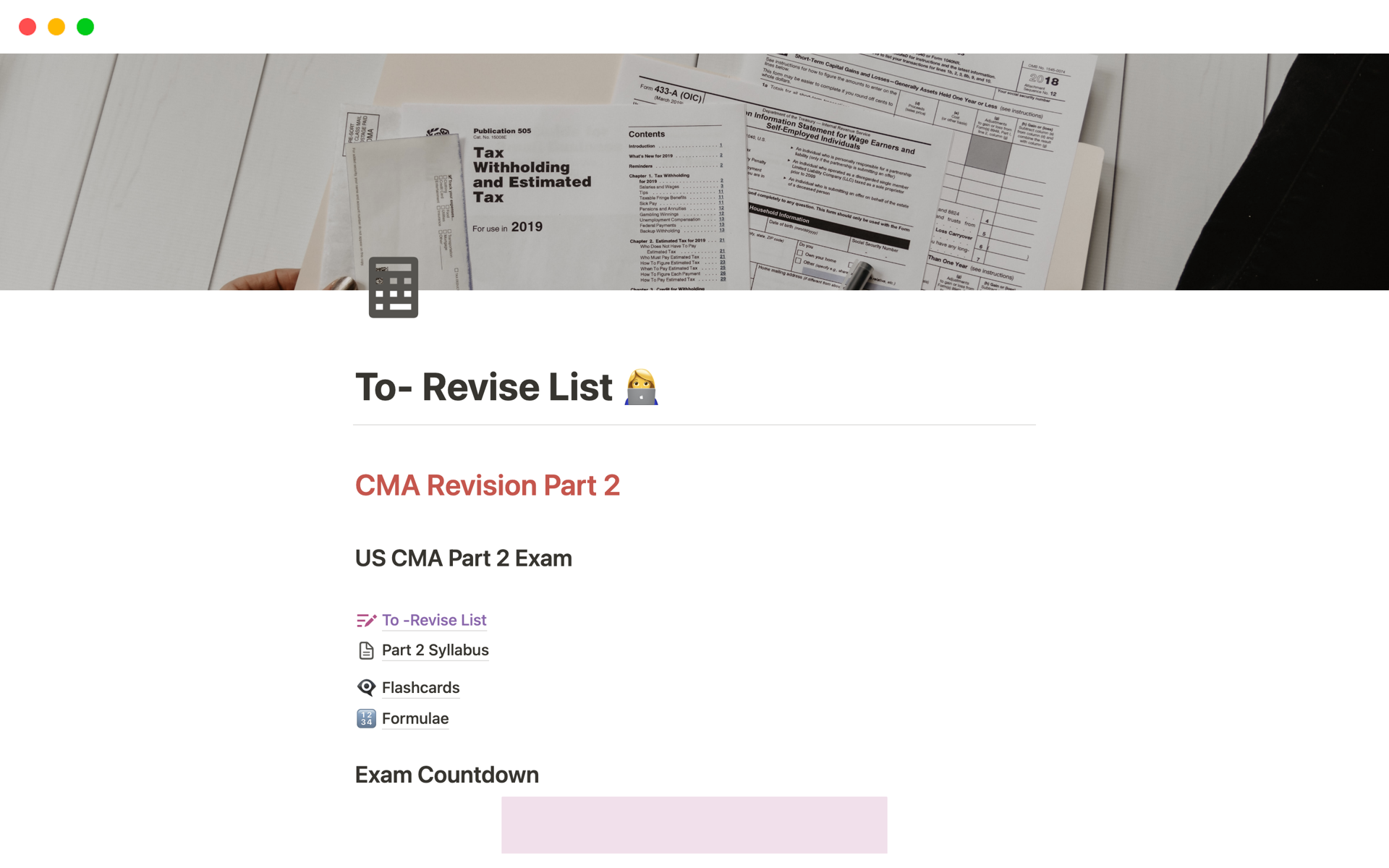 A template preview for To- Revise List 👩‍💻