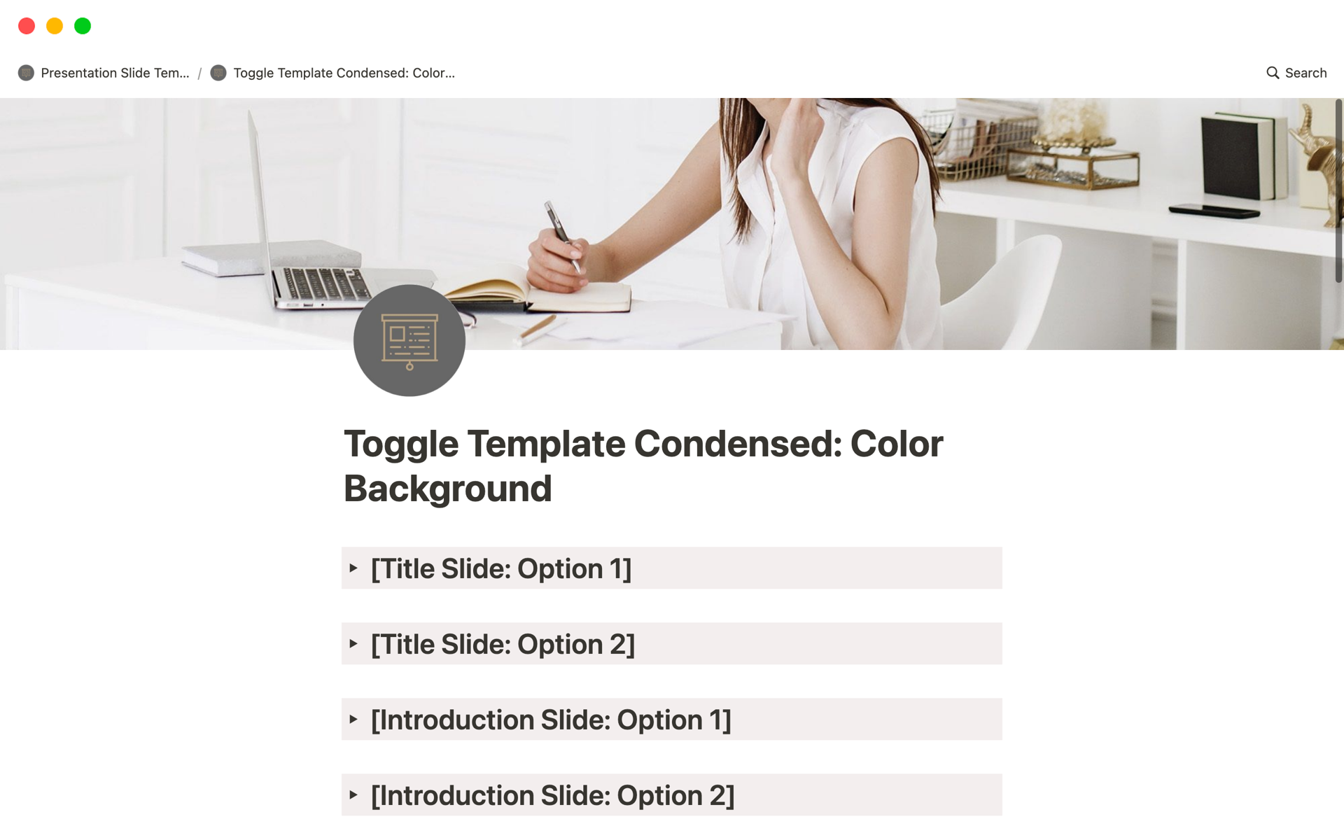 A template preview for Presentation Slide Templates