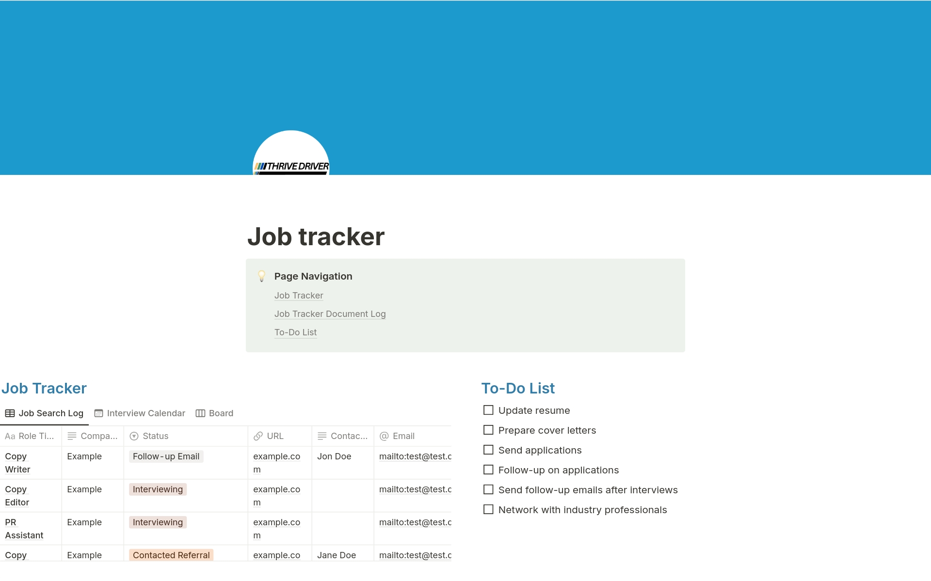 Simplify your job search with this template. It includes sections for tracking job applications, managing documents, and organizing tasks like resume updates and networking. Stay focused and efficient as you navigate your career 