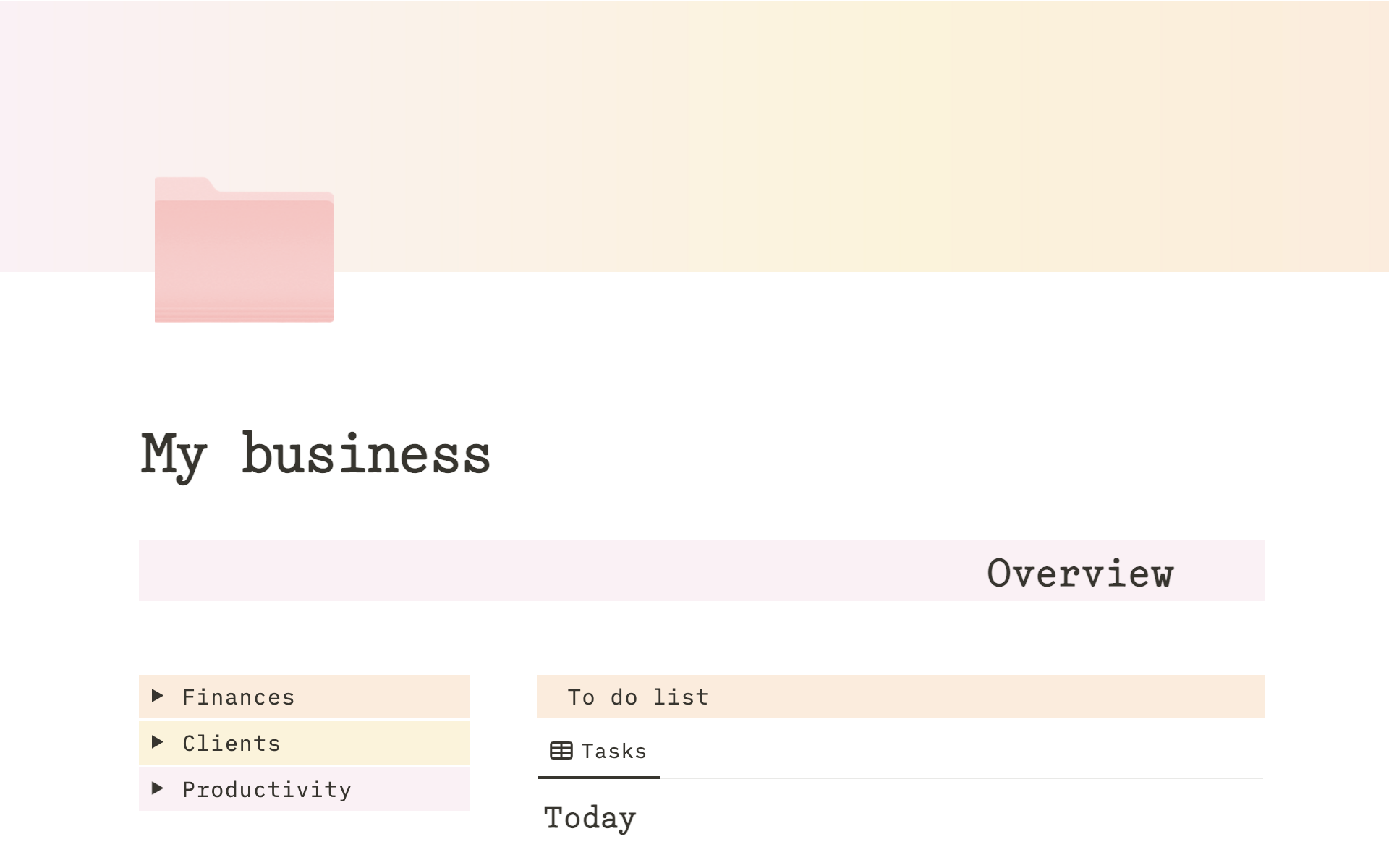 En förhandsgranskning av mallen för Small business dashboard