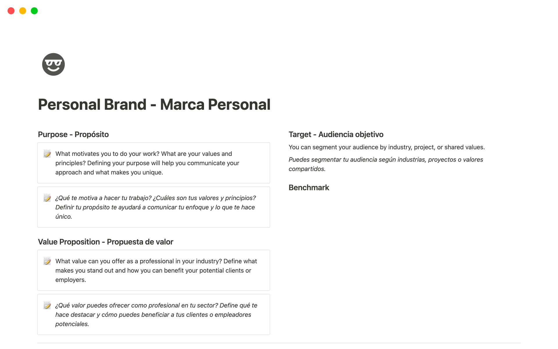A template preview for Personal Brand - Marca Personal