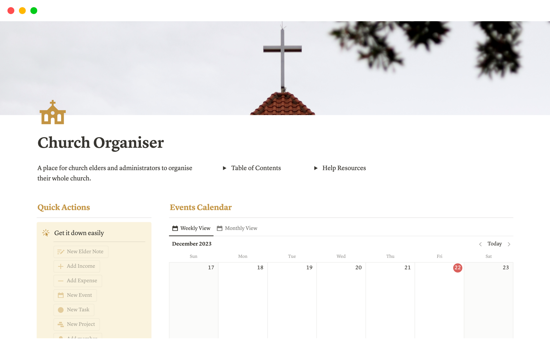 Manage your whole church in one template!
