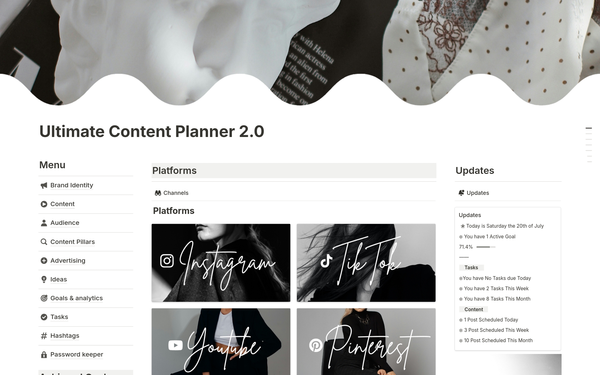 A template preview for Ultimate Content Planner for Social Media