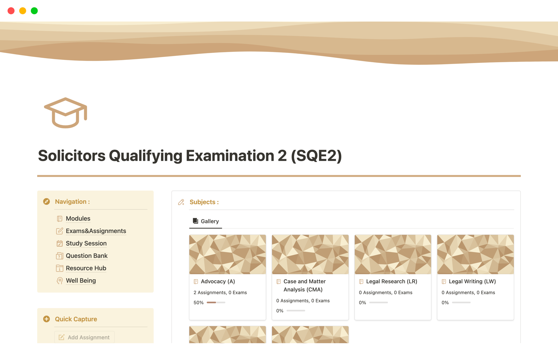 Vista previa de plantilla para Solicitors Qualifying Examination 2 (SQE2)