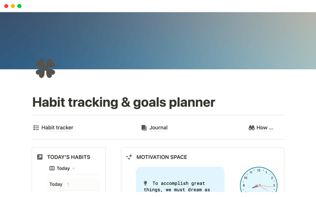 Habit tracker & Goals planner