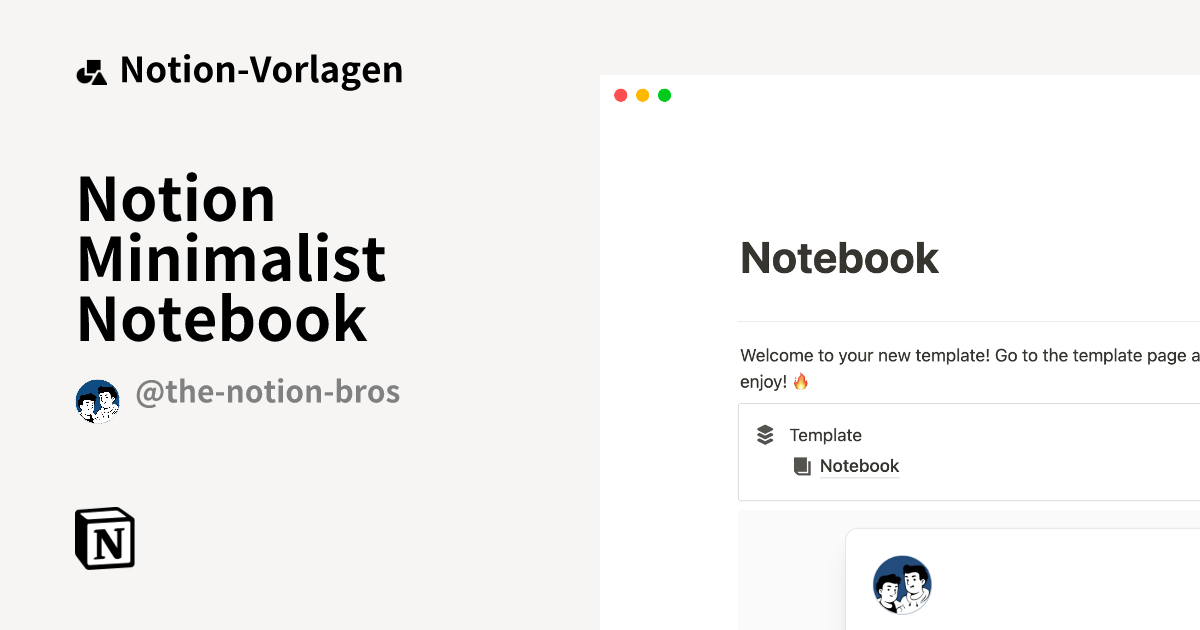 Notion Minimalist Notebook | Notion-Vorlage