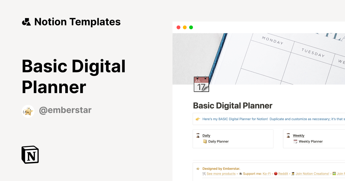 basic digital planner