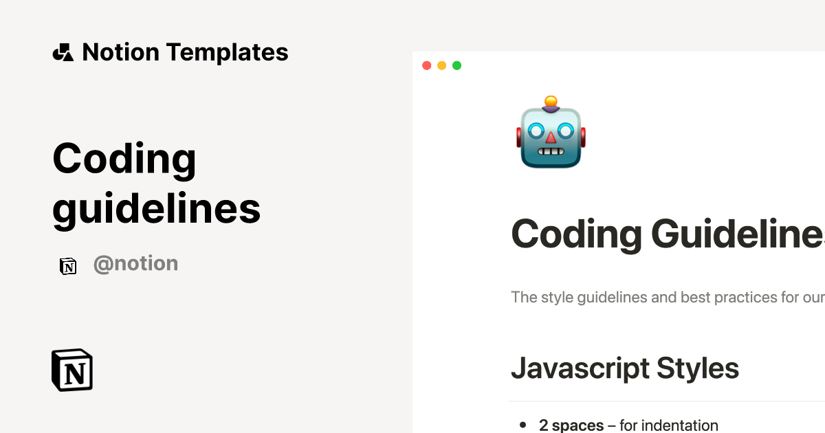 Coding guidelines 2024 Notion Template