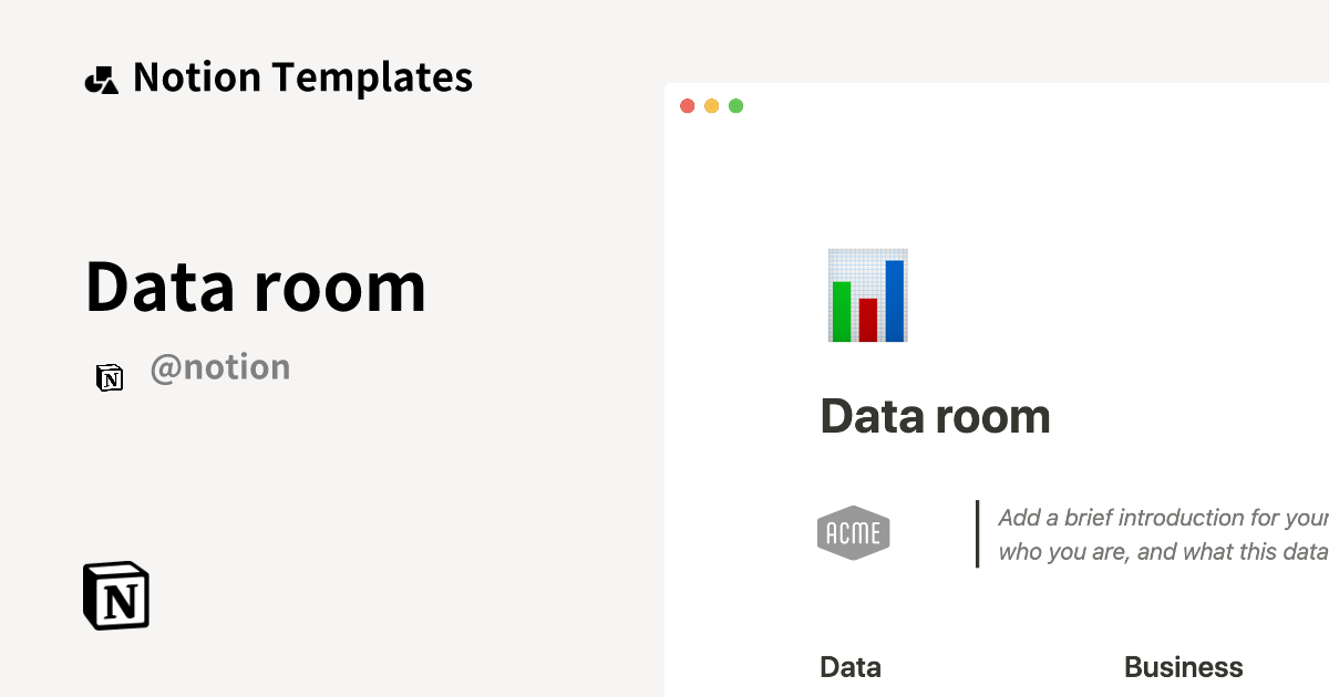 Data room Notion Template