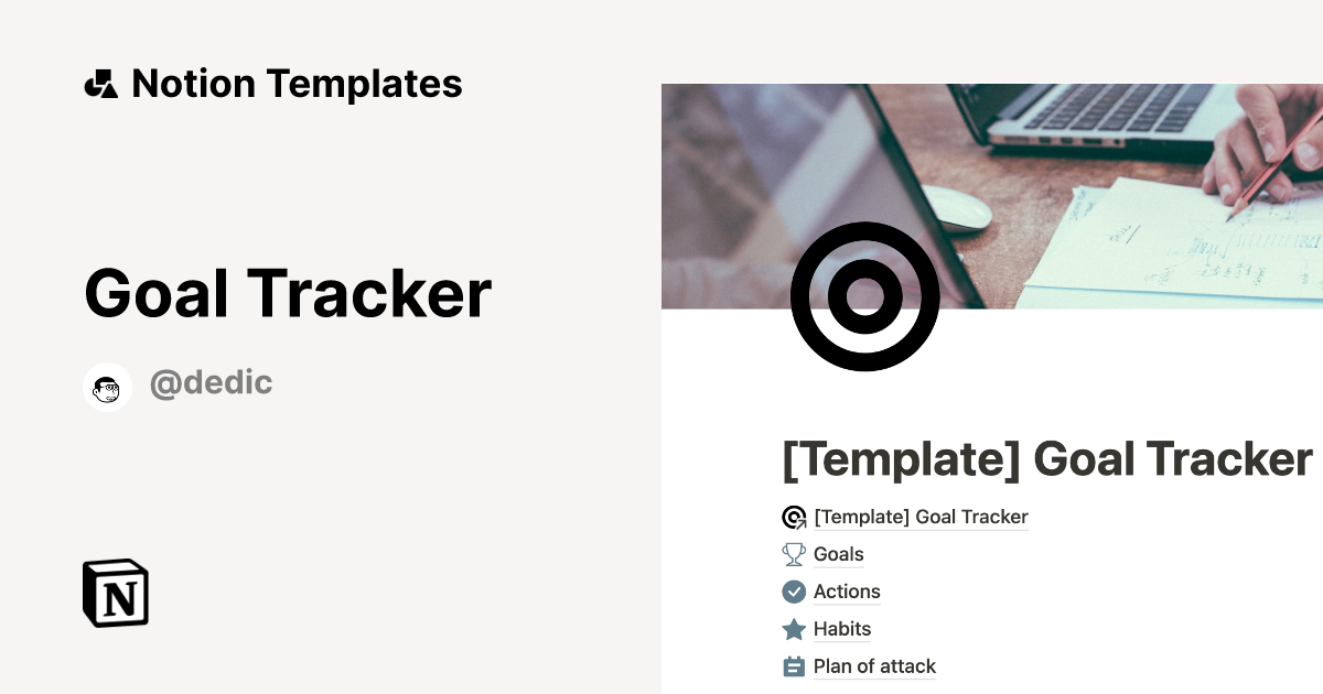 Free Notion Goal Tracker Notion Template