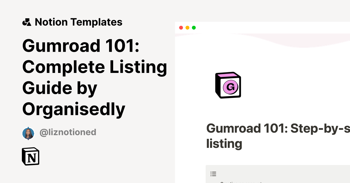 Gumroad 101 Stepbystep guide to listing Notion Ebook Notion Template