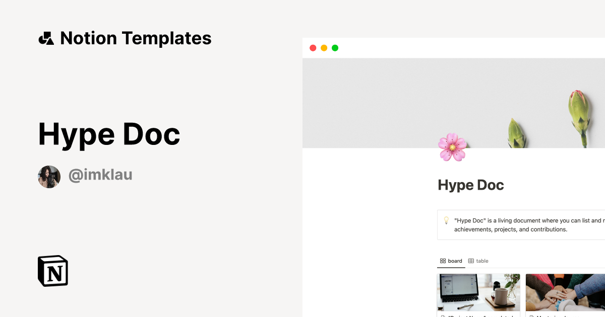 Hype Doc | Notion Template