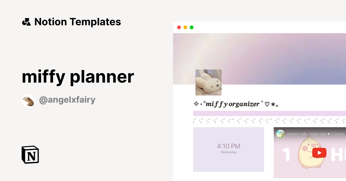miffy planner | Notion Template