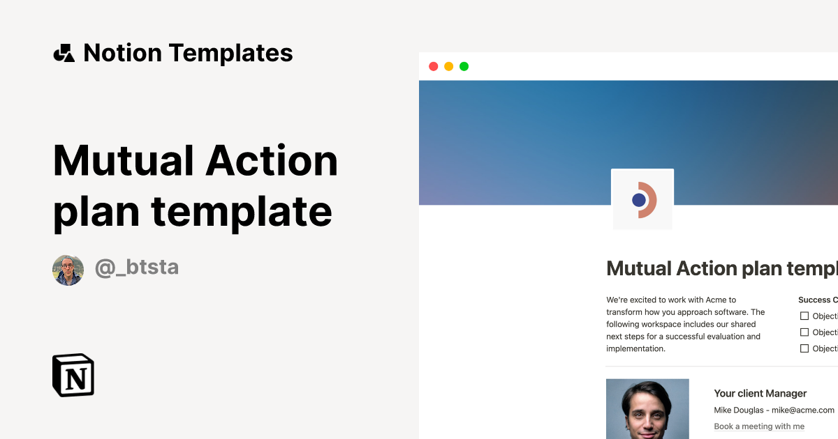Mutual Action plan template Notion Template