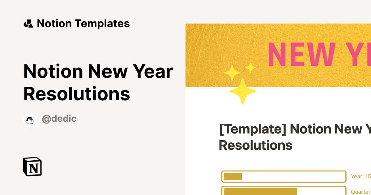 Notion New Year Resolutions Notion Template