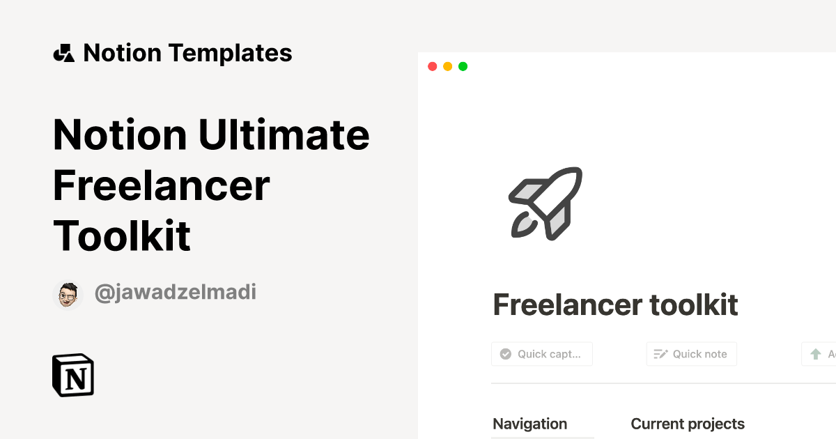 Notion Ultimate Freelancer Toolkit Notion Template
